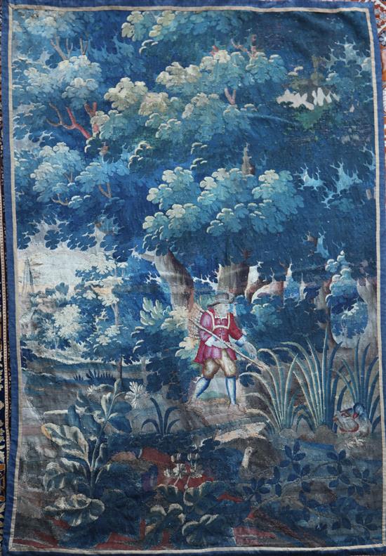 An 18th century Brussels tapestry fragment, 7ft 6in. x 5ft 3in.